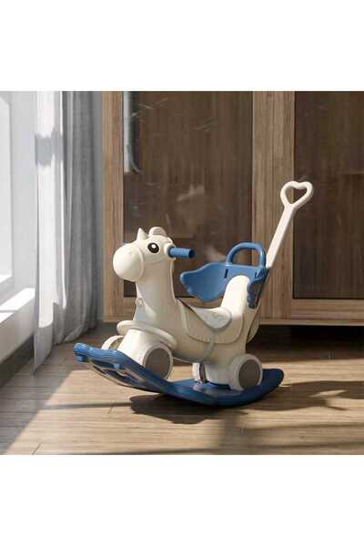 FULLJOY حصان هزاز ثلاثي الاستخدام (حصان هزاز + راكب + مسند ظهر + عربة + موسيق...