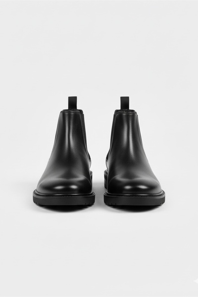 BENGAL Μαύρες ανδρικές δερμάτινες μπότες Γνήσιο δέρμα με εγγύηση