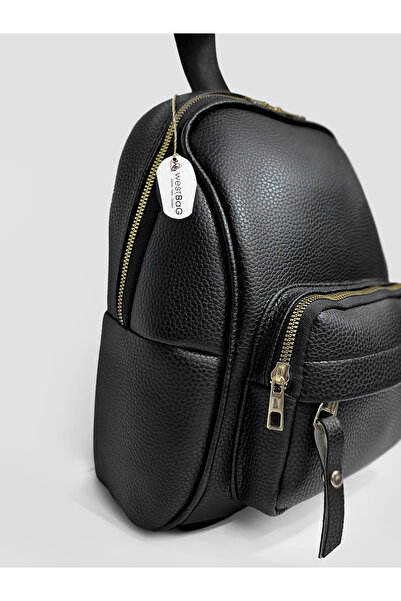 westbag Unisex Faux Leather Zippered Multi-Pocket Backpack Set of 2