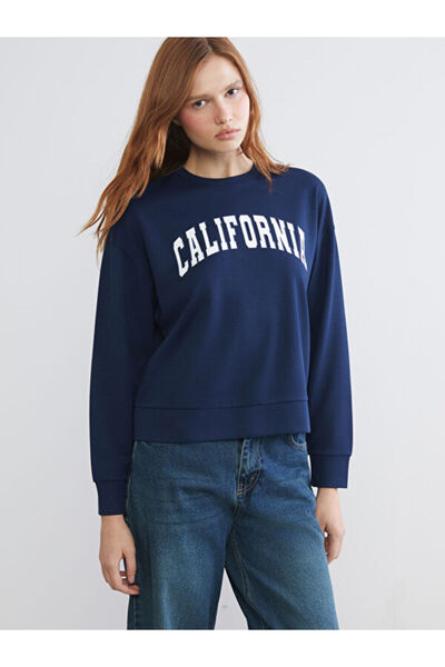 LC Waikiki سويت شيرت نسائي مطبوع برقبة دائرية من كاليفورنيا