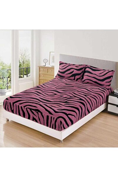 CumparaMisim Fitted Sheet, Cocolino Sherpa Touch, 180x200cm and 2 Pillowcases 50x70cm, Zebra Pattern