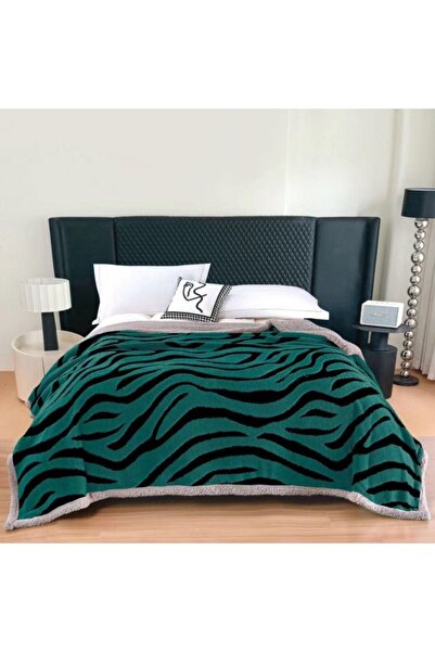 CumparaMisim Cocolino Blanket with Zipper, Thick with Sherpa Fur, 200x230 cm, Zebra