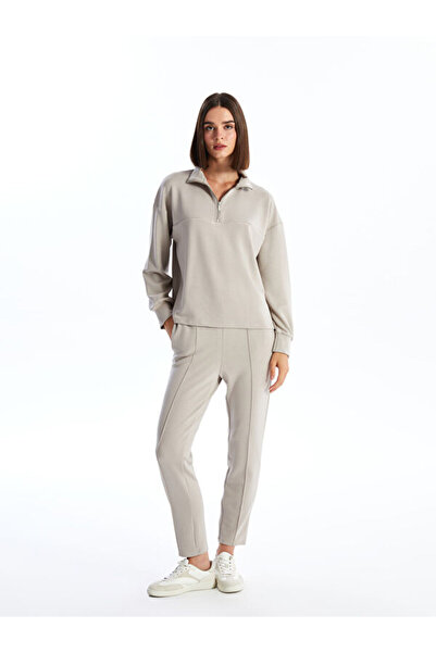 LC Waikiki Stand Collar Plain Long Sleeve Women's Sweatshirt