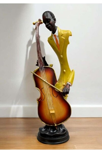 Nu Jazz Musician Statuette – Black Resin – 29–32 cm