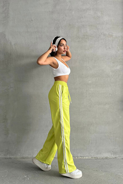 bacc Yellow with Side Stripes Palazzo Pants Bchn-2526430