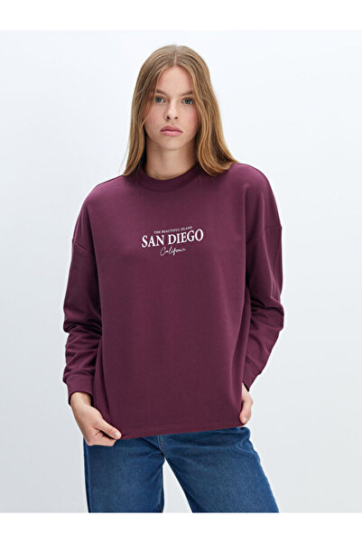 LC Waikiki طاقم الرقبة المطبوعة البلوز المرأة كبيرة الحجم