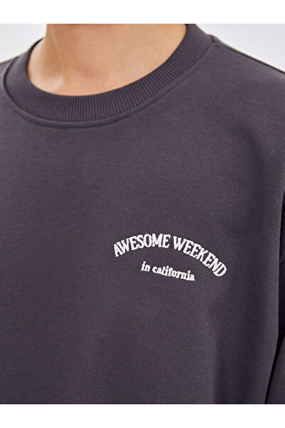 LC Waikiki Crew Neck Embroidered Oversize Women's Sweatshirt