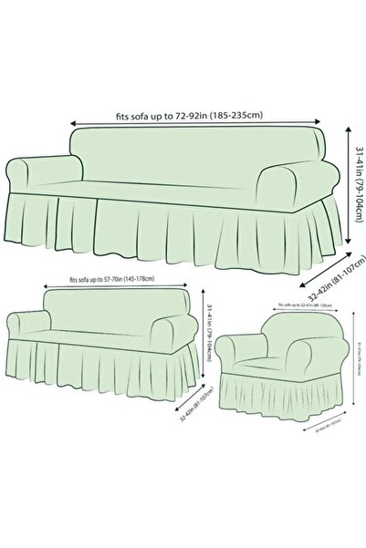ARİFE HOME Bürümcük Sofa Cover, Sofa, Sofa Bed Cover, Sofa Cover 3 2 1 1 Set