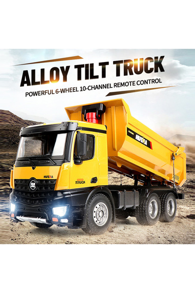 FELİTE Kumandalı Damperi Kumandadan Açıp-Kapatma Şarjlı Farları Yanan Motor Sesli Büyük Boy Kamyon Oyuncak
