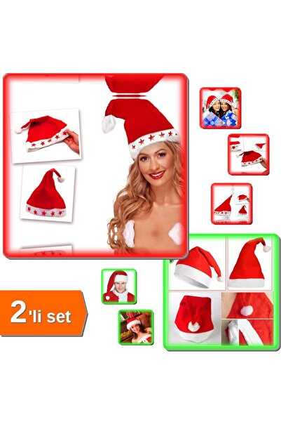 HerEveOyuncak Polar Noel Baba Şapkası + Işıklı Noel Baba Şapkası - Yılbaşı Eğ...