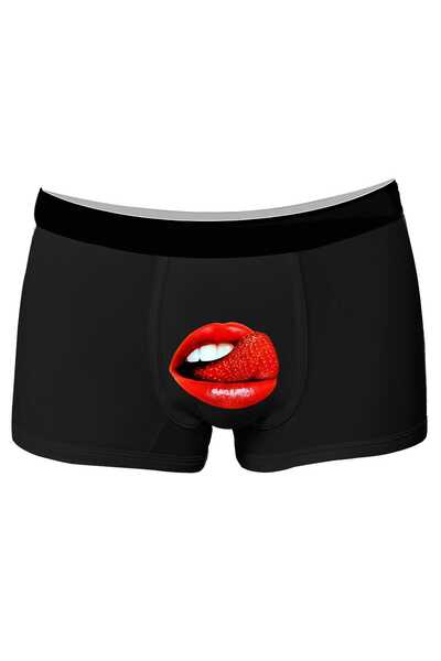 Onudabunuda Baskılı Erkek Boxer (Siyah Cilekdil)