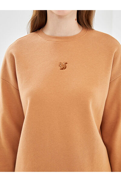 LC Waikiki Crew Neck Embroidered Women's Sweatshirt Tunic