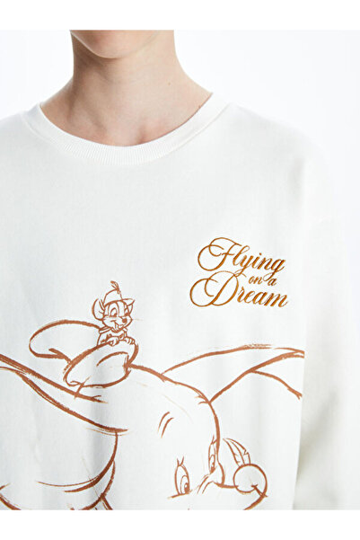 LC Waikiki Crew Neck Dumbo Printed Women's Thick Sweatshirt