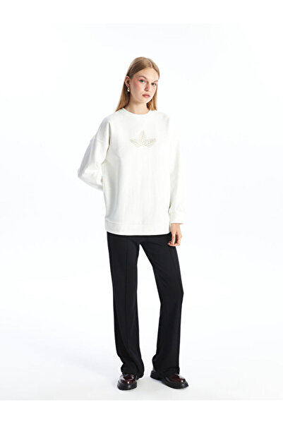LC Waikiki Crew Neck Embroidered Women's Sweatshirt Tunic
