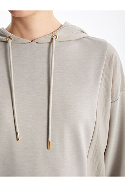 LC Waikiki Hooded Color Block Oversize Women's Sweatshirt Tunic