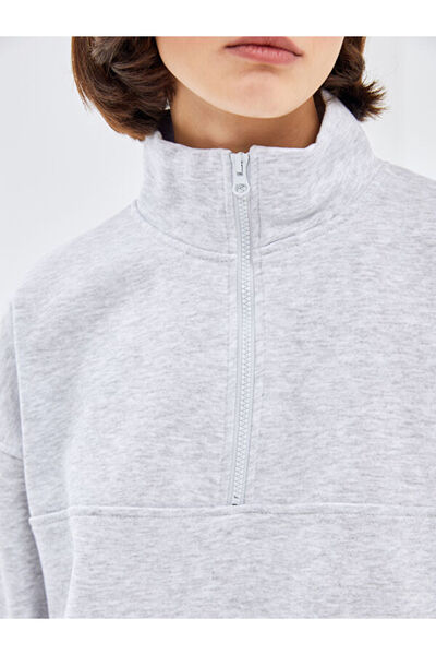 LC Waikiki Stand Collar Oversize Women's Thick Sweatshirt