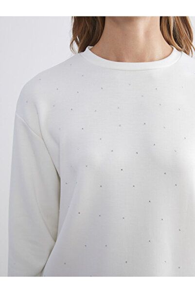 LC Waikiki Crew Neck Stone Embellished Women's Sweatshirt