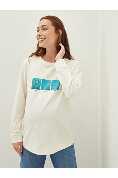 LC Waikiki Crew Neck Vincent Van Gogh Printed Long Sleeve Women's Sweatshirt