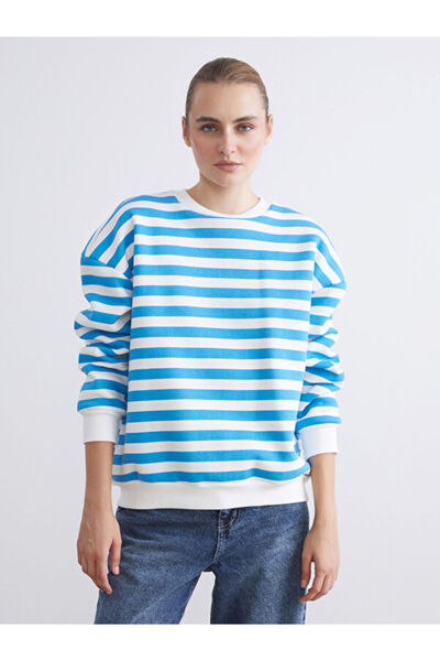 LC Waikiki Hanorac oversize pentru damă cu dungi Crew Neck