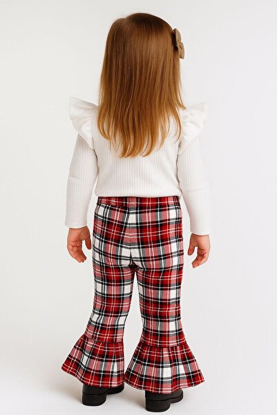 Oz Baby Flared Baby Girl Cotton Suit 1-3 Years Old Plaid Cotton Stylish Children's Outfit