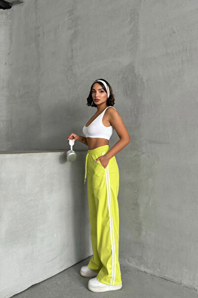 bacc Yellow with Side Stripes Palazzo Pants Bchn-2526430