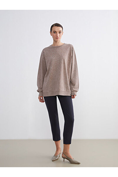 LC Waikiki Crew Neck Stone Embellished Women's Sweatshirt