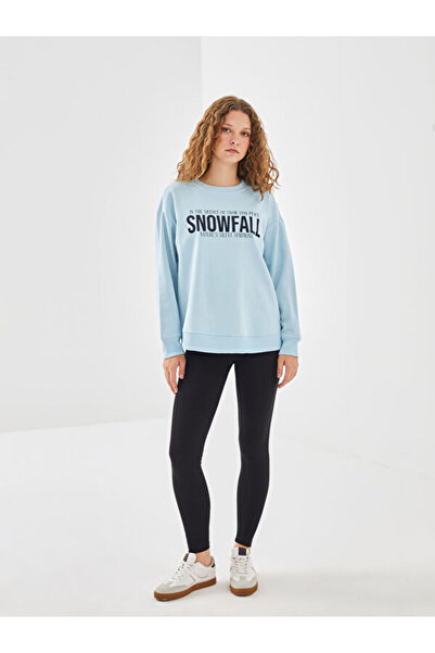 LC Waikiki Crew Neck Printed Oversize Women's Sweatshirt