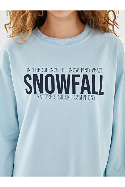 LC Waikiki Crew Neck Printed Oversize Women's Sweatshirt