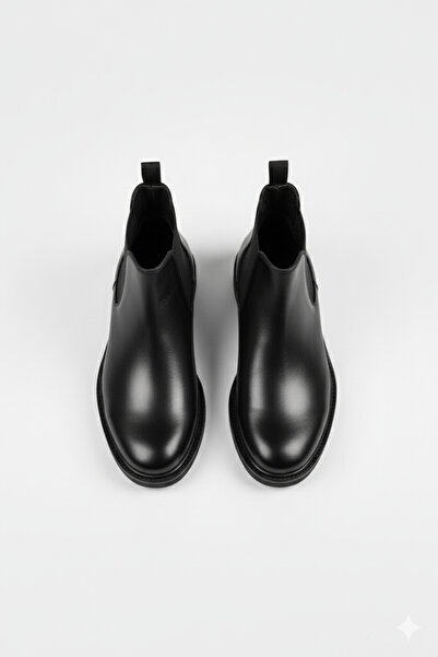 BENGAL Μαύρες ανδρικές δερμάτινες μπότες Γνήσιο δέρμα με εγγύηση