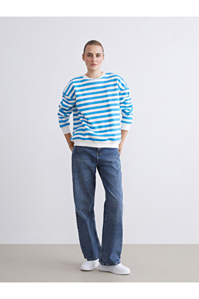 LC Waikiki Hanorac oversize pentru damă cu dungi Crew Neck