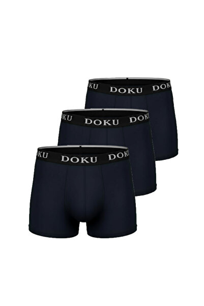 DOKU İÇ GİYİM Cotton Men's Boxer 3-Pack | Regular Fit Stretch Fabric Flexible Boxer
