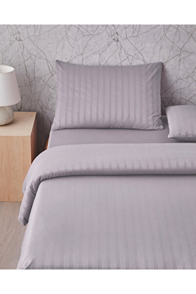 English Home Glossy Kolay Ütülenir Perkal Tek Kişilik Nevresim Takımı 160x220 cm Gri
