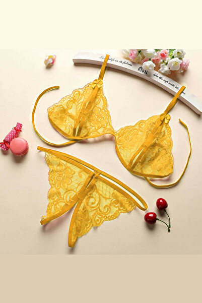 Genel Markalar Kadın Sarı Dantelli Sütyen Külot Takımı – Modern, Konforlu Ve ...