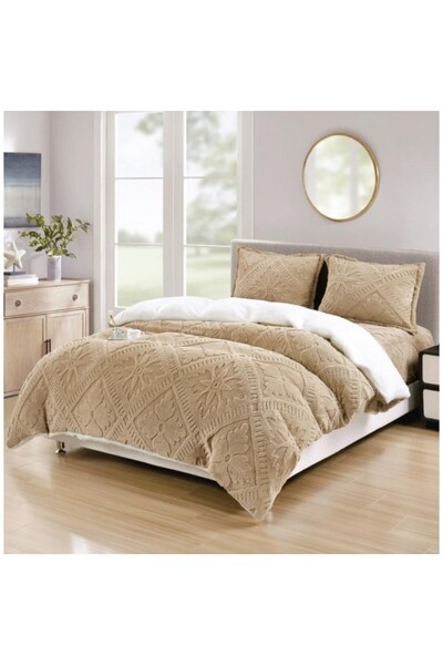 CumparaMisim Set pat dublu, CoCoLiNo Ultra Fluffy cu blană albă de sherpa, 4 ...