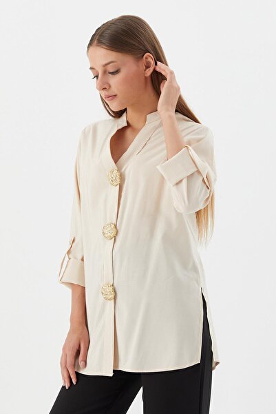 Shopping Shop Design Buttoned Tunic Shirt Tas