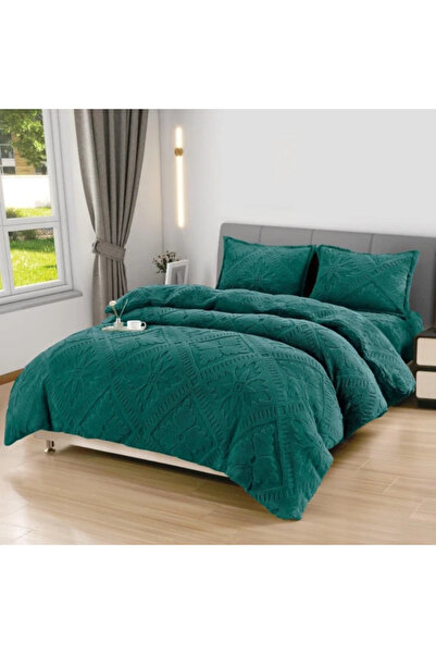 CumparaMisim Double Bed Linen, CoCoLiNo Ultra Fluffy, 4 Pieces, Fitted Sheet, Traditional 3D Pattern