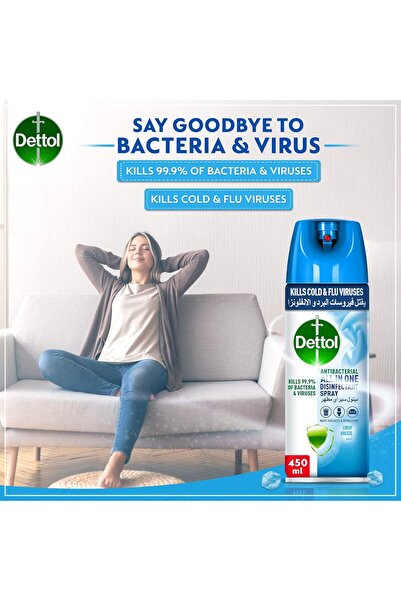 Dettol All-in-One Antibacterial Disinfectant Spray, Fresh Breeze, 450 ml