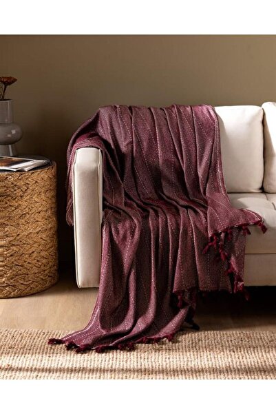 Madame Coco Rosny Sofadecke – Bordeauxrot – 175 x 200 cm