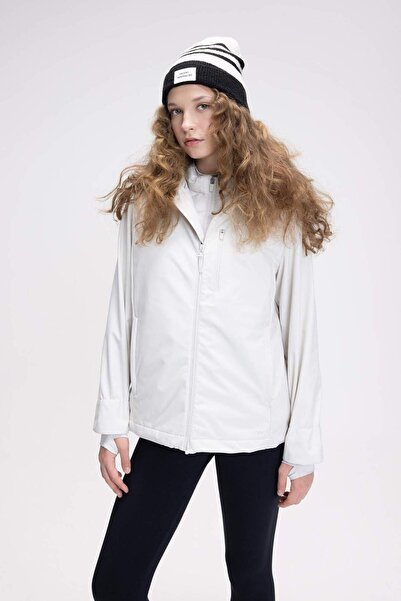 DeFacto Defactofit Waterproof Softshell Coat Windproof Hooded Pockets Zippered C4959Ax24Wn