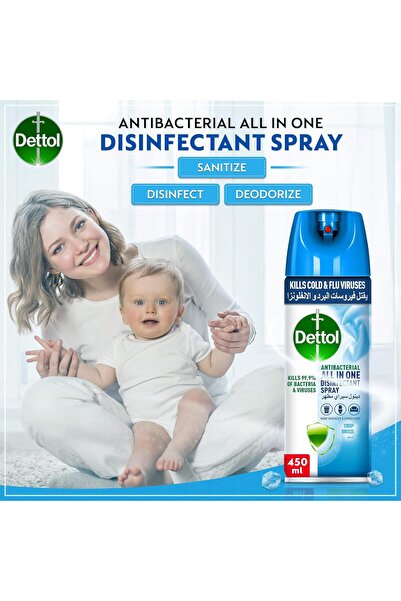 Dettol All-in-One Antibacterial Disinfectant Spray, Fresh Breeze, 450 ml