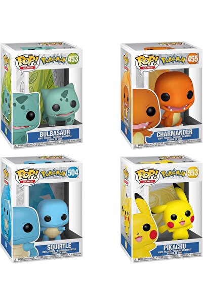 Funko Pop! Games: Pokémon Ultimate Starter Bundle 4-Pack – Bulbasaur, Charmander, Squirtle & Pika