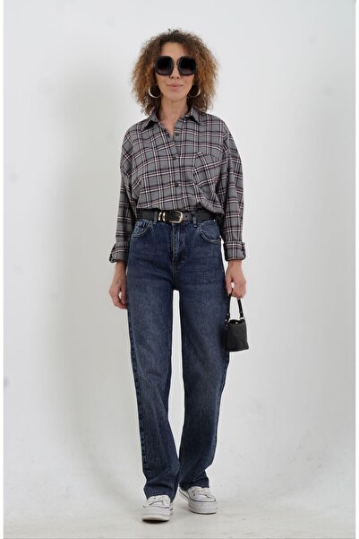 Zelish My Sister Γκρι καρό πουκάμισο oversized