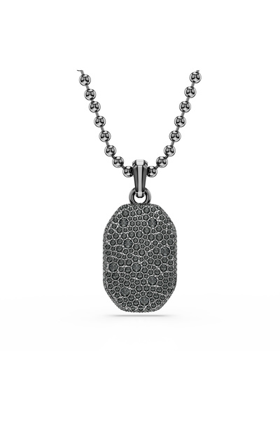 Swarovski Dextera Kolye, Sekizgen şekil, Yuvarlak kesim, Siyah, Rutenyum kaplama