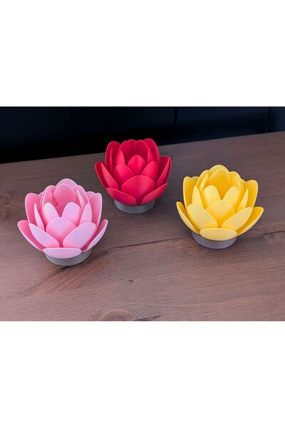 Atsutech Lotus Çiçeği Tasarımlı Pilli Mum | Dekoratif Meditasyon Ambiyans Mum...