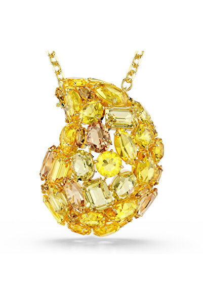 Swarovski Gema Kolye ve broş, Sarı, Altın rengi kaplama