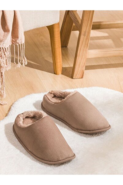 LC Waikiki Lcw Steps Men's House Slippers with Fur Inside