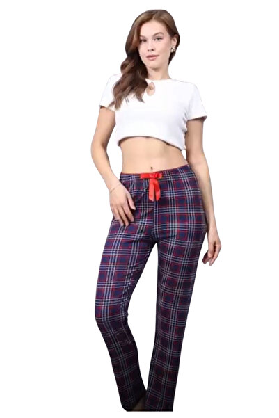 Budi Pajama Bottoms Modal Ring Viscose Fabric-Plaid Patterned