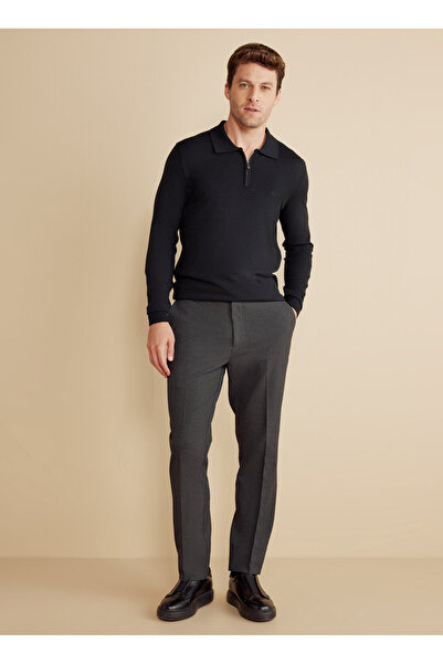 BROOKS BROTHERS Normal Bel Düz Paça Standart Antrasit Erkek Pantolon BBFW25MP...