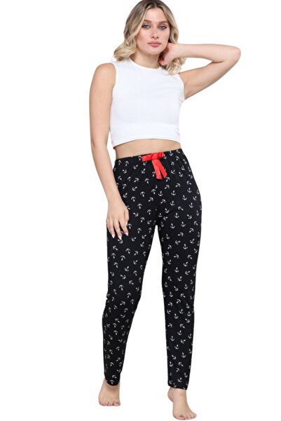 Budi Pajama Bottoms Modal Ring Viscose Fabric-Black