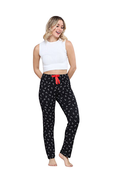 Budi Pajama Bottoms Modal Ring Viscose Fabric-Black